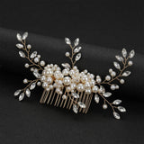 Maxbell Bridesmaid Clip Combs Flower Girl Flower Headpiece Pearl Hair Pins Aureate