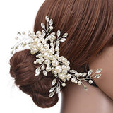 Maxbell Bridesmaid Clip Combs Flower Girl Flower Headpiece Pearl Hair Pins Aureate