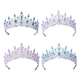 Maxbell Bridal Wedding Princess Crystal Rhinestone Tiara Crowns Hair Band Headband Green