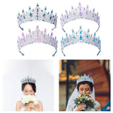 Maxbell Bridal Wedding Princess Crystal Rhinestone Tiara Crowns Hair Band Headband Green