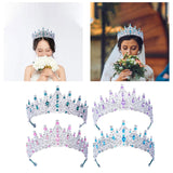 Maxbell Bridal Wedding Princess Crystal Rhinestone Tiara Crowns Hair Band Headband Green