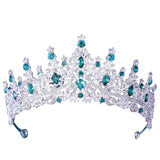 Maxbell Bridal Wedding Princess Crystal Rhinestone Tiara Crowns Hair Band Headband Green