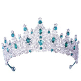 Maxbell Bridal Wedding Princess Crystal Rhinestone Tiara Crowns Hair Band Headband Green