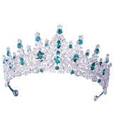 Maxbell Bridal Wedding Princess Crystal Rhinestone Tiara Crowns Hair Band Headband Green