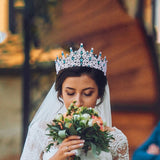 Maxbell Bridal Wedding Princess Crystal Rhinestone Tiara Crowns Hair Band Headband Green