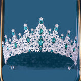 Maxbell Bridal Wedding Princess Crystal Rhinestone Tiara Crowns Hair Band Headband Green