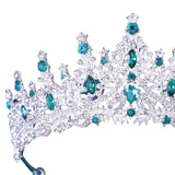 Maxbell Bridal Wedding Princess Crystal Rhinestone Tiara Crowns Hair Band Headband Green