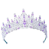 Maxbell Bridal Wedding Princess Crystal Rhinestone Tiara Crowns Hair Band Headband Violet