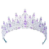 Maxbell Bridal Wedding Princess Crystal Rhinestone Tiara Crowns Hair Band Headband Violet
