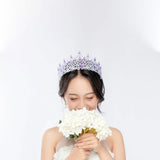 Maxbell Bridal Wedding Princess Crystal Rhinestone Tiara Crowns Hair Band Headband Violet