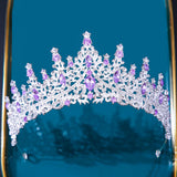 Maxbell Bridal Wedding Princess Crystal Rhinestone Tiara Crowns Hair Band Headband Violet