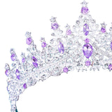Maxbell Bridal Wedding Princess Crystal Rhinestone Tiara Crowns Hair Band Headband Violet