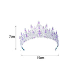 Maxbell Bridal Wedding Princess Crystal Rhinestone Tiara Crowns Hair Band Headband Violet