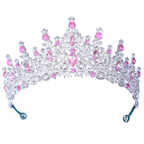 Maxbell Bridal Wedding Princess Crystal Rhinestone Tiara Crowns Hair Band Headband Pink
