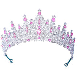 Maxbell Bridal Wedding Princess Crystal Rhinestone Tiara Crowns Hair Band Headband Pink