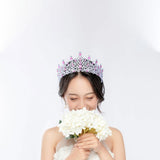 Maxbell Bridal Wedding Princess Crystal Rhinestone Tiara Crowns Hair Band Headband Pink