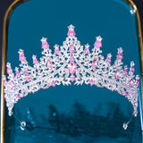 Maxbell Bridal Wedding Princess Crystal Rhinestone Tiara Crowns Hair Band Headband Pink