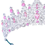 Maxbell Bridal Wedding Princess Crystal Rhinestone Tiara Crowns Hair Band Headband Pink
