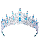 Maxbell Bridal Wedding Princess Crystal Rhinestone Tiara Crowns Hair Band Headband Dark Blue