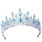 Maxbell Bridal Wedding Princess Crystal Rhinestone Tiara Crowns Hair Band Headband Dark Blue