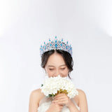 Maxbell Bridal Wedding Princess Crystal Rhinestone Tiara Crowns Hair Band Headband Dark Blue