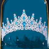 Maxbell Bridal Wedding Princess Crystal Rhinestone Tiara Crowns Hair Band Headband Dark Blue