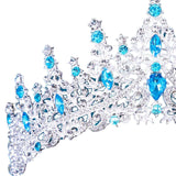 Maxbell Bridal Wedding Princess Crystal Rhinestone Tiara Crowns Hair Band Headband Dark Blue