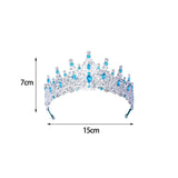 Maxbell Bridal Wedding Princess Crystal Rhinestone Tiara Crowns Hair Band Headband Dark Blue