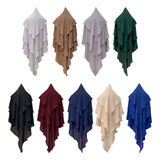 Maxbell Elegant Women Hijab Lightweight Solid Color Breathable Wrap White