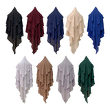 Maxbell Elegant Women Hijab Lightweight Solid Color Breathable Wrap White
