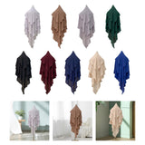 Maxbell Elegant Women Hijab Lightweight Solid Color Breathable Wrap White