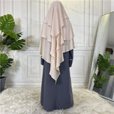 Maxbell Elegant Women Hijab Lightweight Solid Color Breathable Wrap White