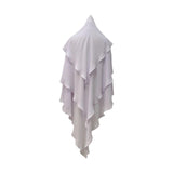 Maxbell Elegant Women Hijab Lightweight Solid Color Breathable Wrap White
