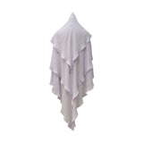 Maxbell Elegant Women Hijab Lightweight Solid Color Breathable Wrap White