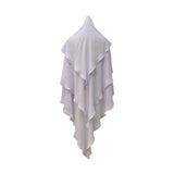 Maxbell Elegant Women Hijab Lightweight Solid Color Breathable Wrap White