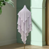 Maxbell Elegant Women Hijab Lightweight Solid Color Breathable Wrap White