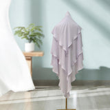 Maxbell Elegant Women Hijab Lightweight Solid Color Breathable Wrap White
