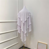 Maxbell Elegant Women Hijab Lightweight Solid Color Breathable Wrap White