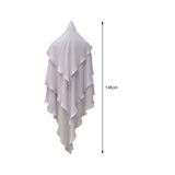 Maxbell Elegant Women Hijab Lightweight Solid Color Breathable Wrap White
