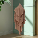 Maxbell Elegant Women Hijab Lightweight Solid Color Breathable Wrap khaki