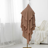 Maxbell Elegant Women Hijab Lightweight Solid Color Breathable Wrap khaki