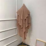 Maxbell Elegant Women Hijab Lightweight Solid Color Breathable Wrap khaki