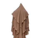 Maxbell Elegant Women Hijab Lightweight Solid Color Breathable Wrap khaki