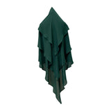 Maxbell Elegant Women Hijab Lightweight Solid Color Breathable Wrap Green