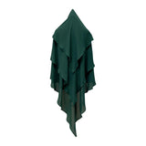 Maxbell Elegant Women Hijab Lightweight Solid Color Breathable Wrap Green