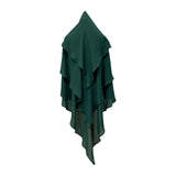 Maxbell Elegant Women Hijab Lightweight Solid Color Breathable Wrap Green