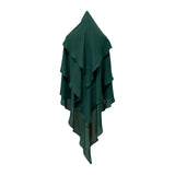 Maxbell Elegant Women Hijab Lightweight Solid Color Breathable Wrap Green