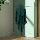 Maxbell Elegant Women Hijab Lightweight Solid Color Breathable Wrap Green