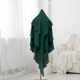 Maxbell Elegant Women Hijab Lightweight Solid Color Breathable Wrap Green