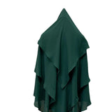 Maxbell Elegant Women Hijab Lightweight Solid Color Breathable Wrap Green